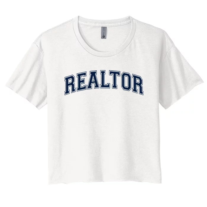 Realtor Real Estate Agent Broker Varsity Style Women's Crop Top Tee