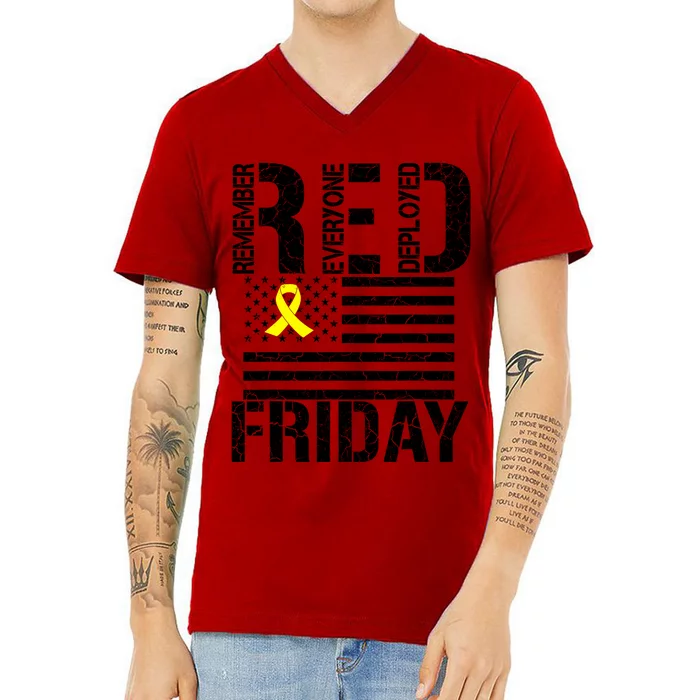 R.E.D. Remember Everyone Deployed Red Friday V-Neck T-Shirt