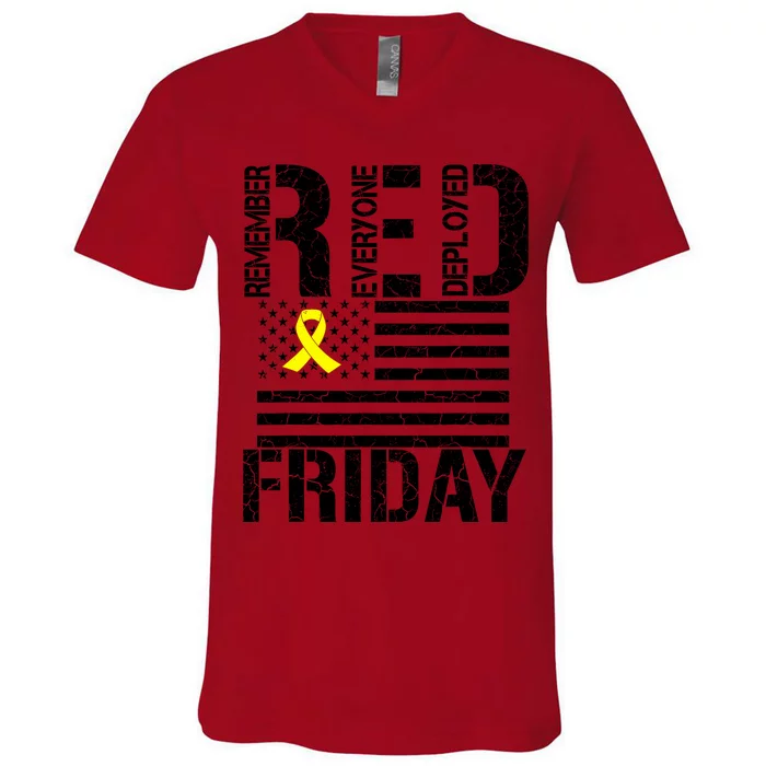 R.E.D. Remember Everyone Deployed Red Friday V-Neck T-Shirt