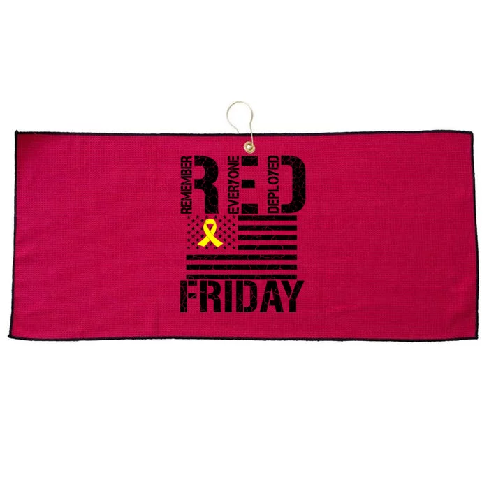 R.E.D. Remember Everyone Deployed Red Friday Large Microfiber Waffle Golf Towel