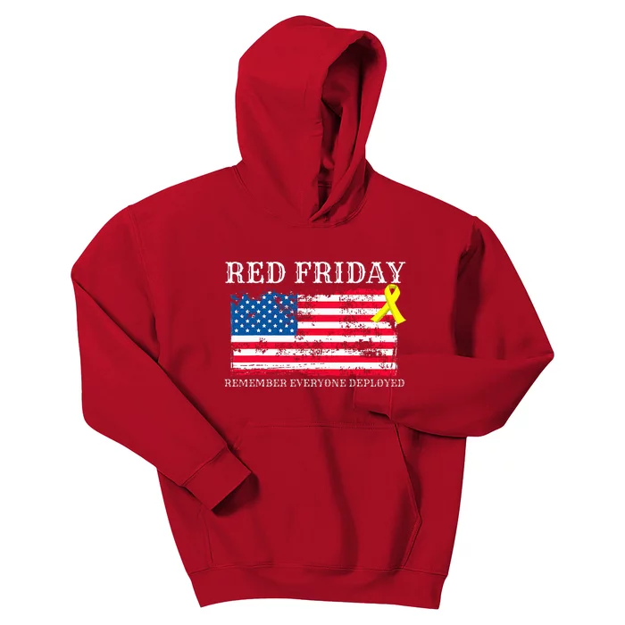 R.E.D Remember Everyone Deployed Red Friday Military Kids Hoodie