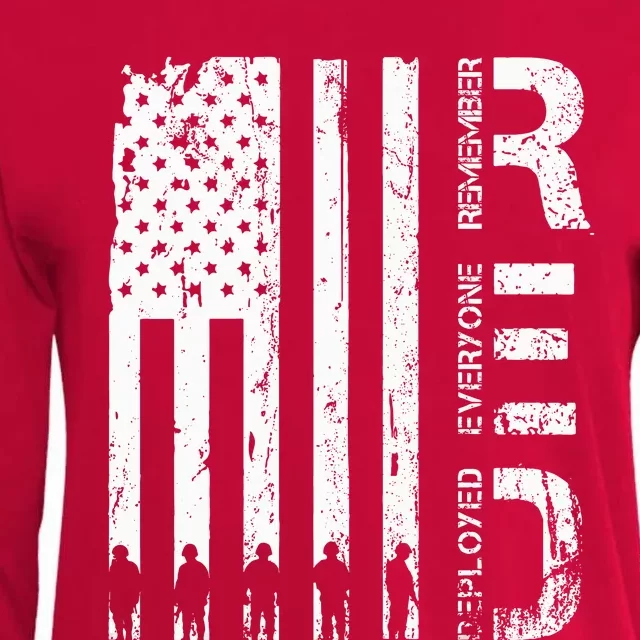 Red Remember Everyone Deployed Military Friday Wear Veterans Womens Cotton Relaxed Long Sleeve T-Shirt