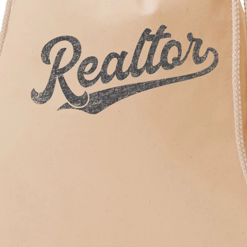 Realtor Real Estate Agent Retro Drawstring Bag