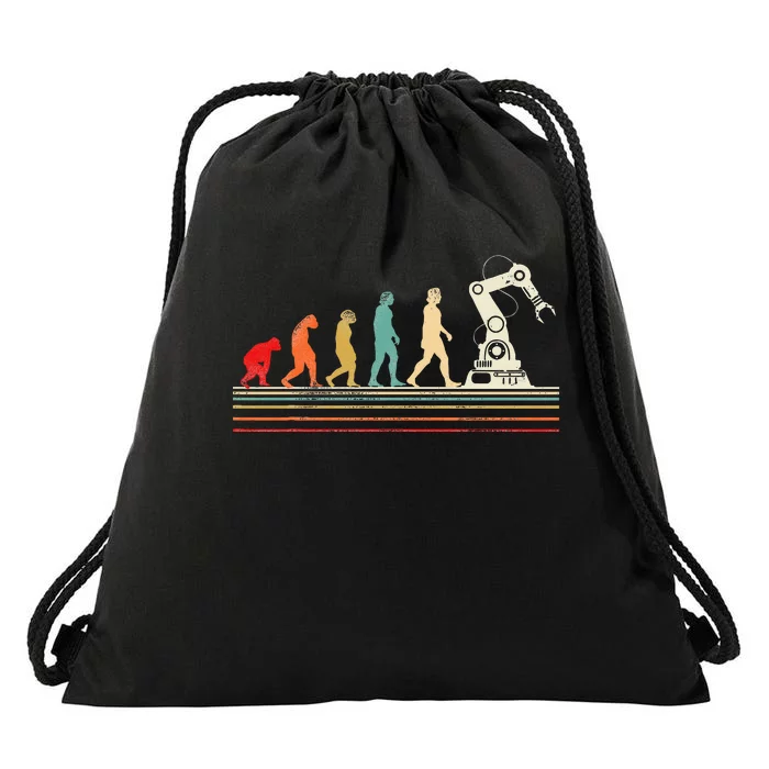 Robot Robotics Engineer Retro Vintage Drawstring Bag