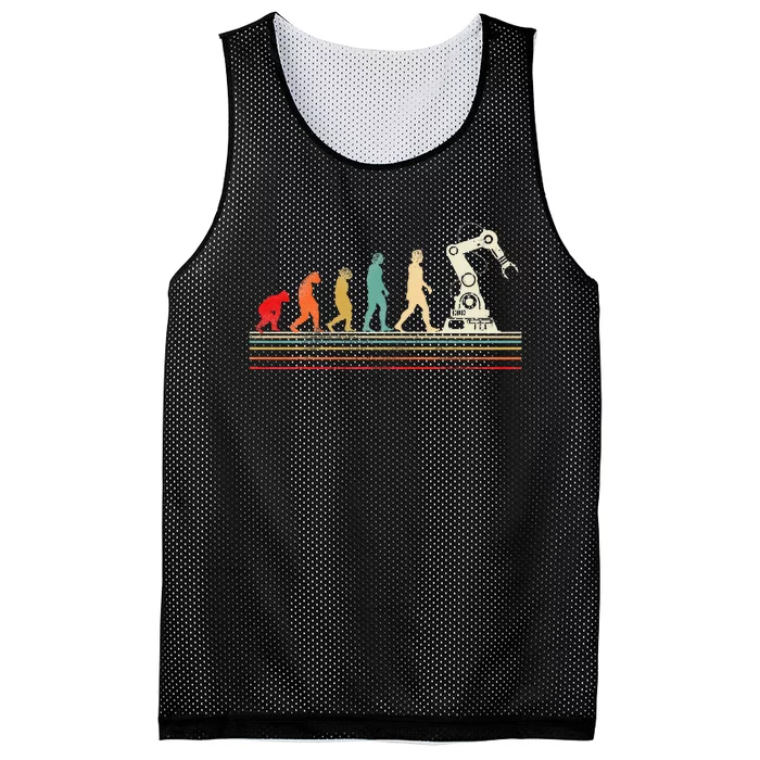 Robot Robotics Engineer Retro Vintage Mesh Reversible Basketball Jersey Tank