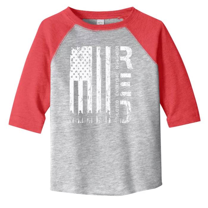 Red Remember Everyone Deployed Military Friday Wear Veterans Toddler Fine Jersey T-Shirt