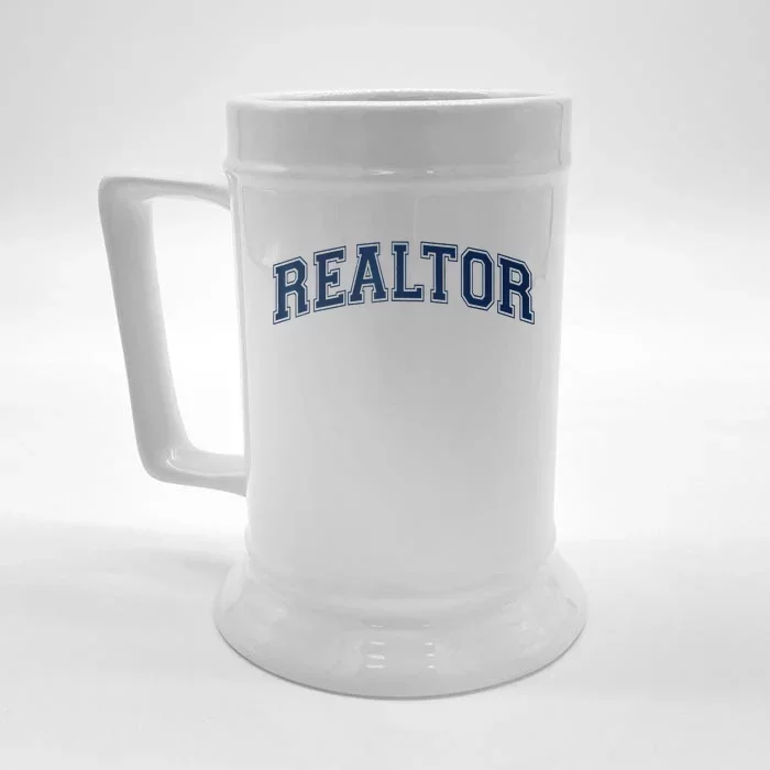 REALTOR REAL ESTATE AGENT BROKER VARSITY STYLE Front & Back Beer Stein