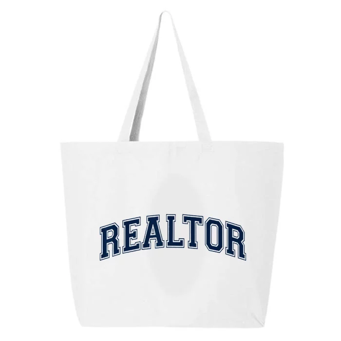 REALTOR REAL ESTATE AGENT BROKER VARSITY STYLE 25L Jumbo Tote