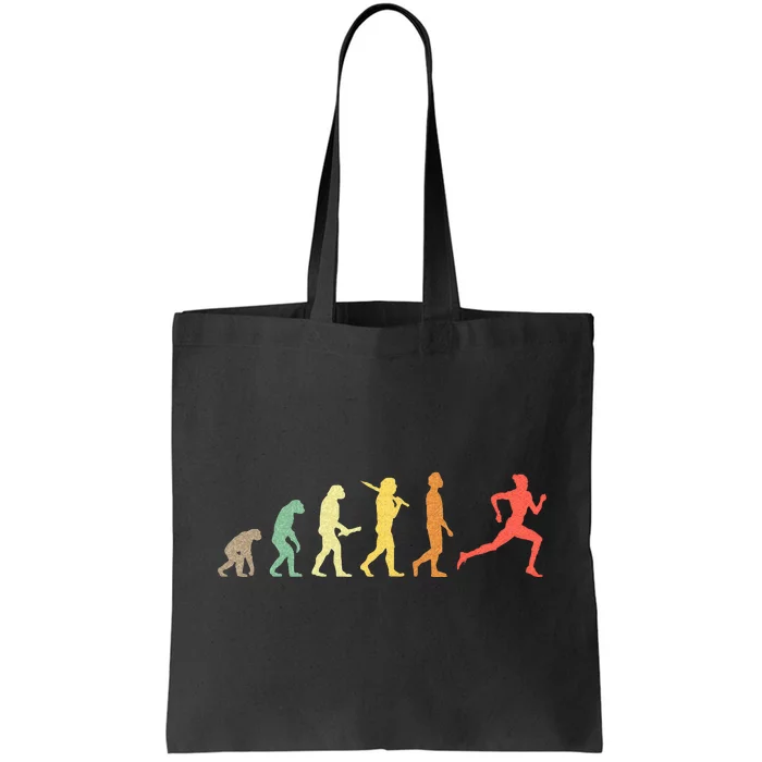 Retro Running Evolution Gift For Runners & Joggers Tote Bag