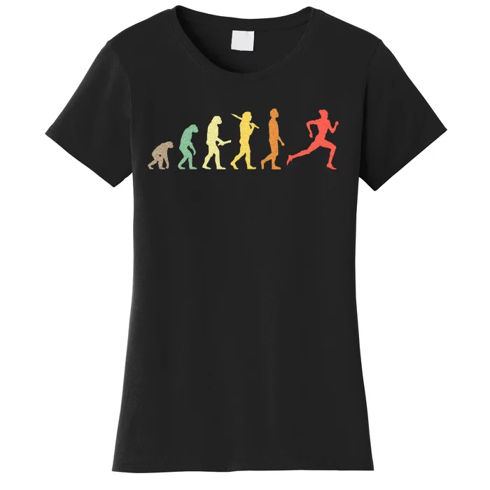 Retro Running Evolution Gift For Runners & Joggers Women's T-Shirt