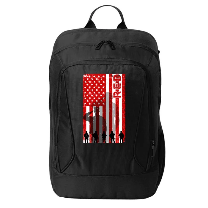 RED Remeber Everyone Deployed Support Military Troops City Backpack