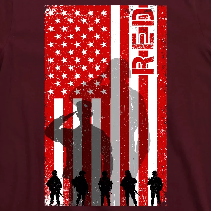 RED Remeber Everyone Deployed Support Military Troops T-Shirt