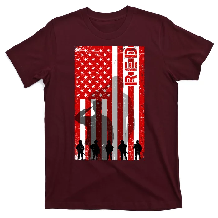 RED Remeber Everyone Deployed Support Military Troops T-Shirt