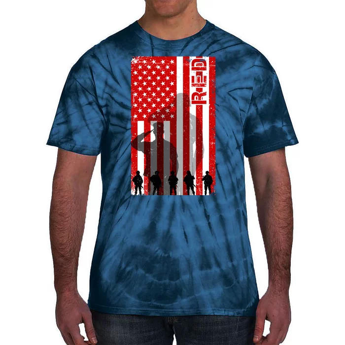 RED Remeber Everyone Deployed Support Military Troops Tie-Dye T-Shirt