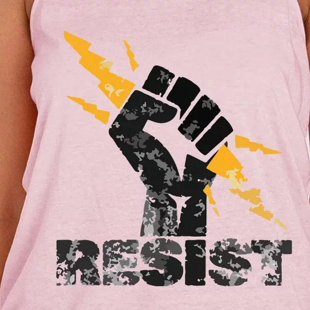 Resist | Resist Fist And Equal Right Women's Knotted Racerback Tank