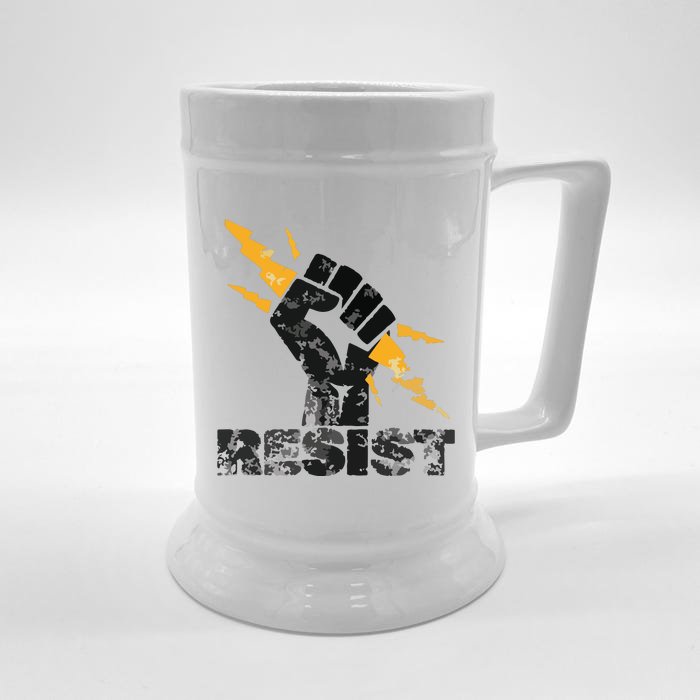 Resist | Resist Fist And Equal Right Front & Back Beer Stein