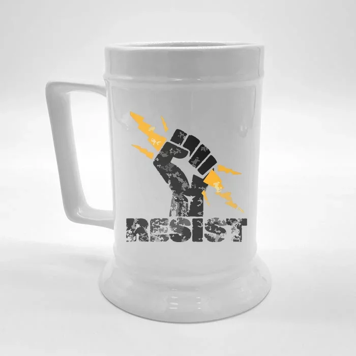 Resist | Resist Fist And Equal Right Front & Back Beer Stein