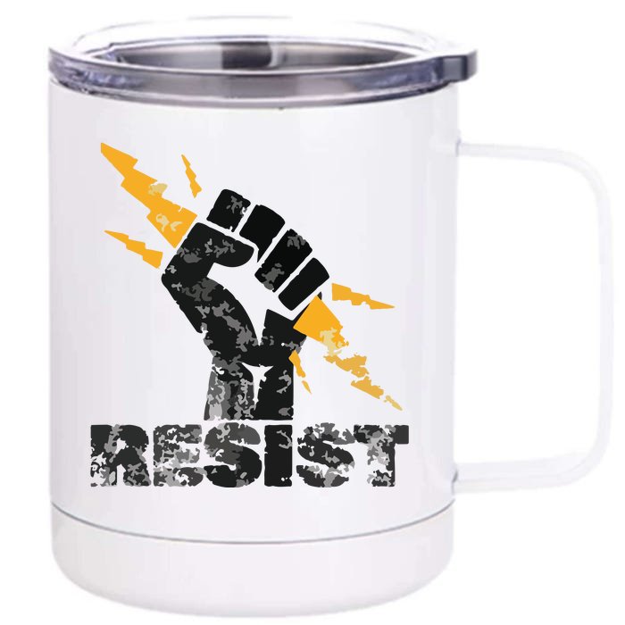 Resist | Resist Fist And Equal Right Front & Back 12oz Stainless Steel Tumbler Cup