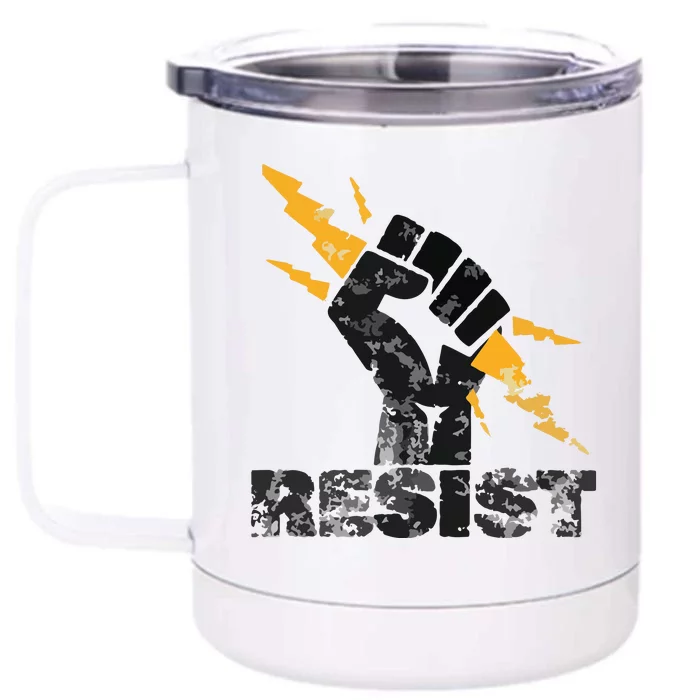 Resist | Resist Fist And Equal Right Front & Back 12oz Stainless Steel Tumbler Cup