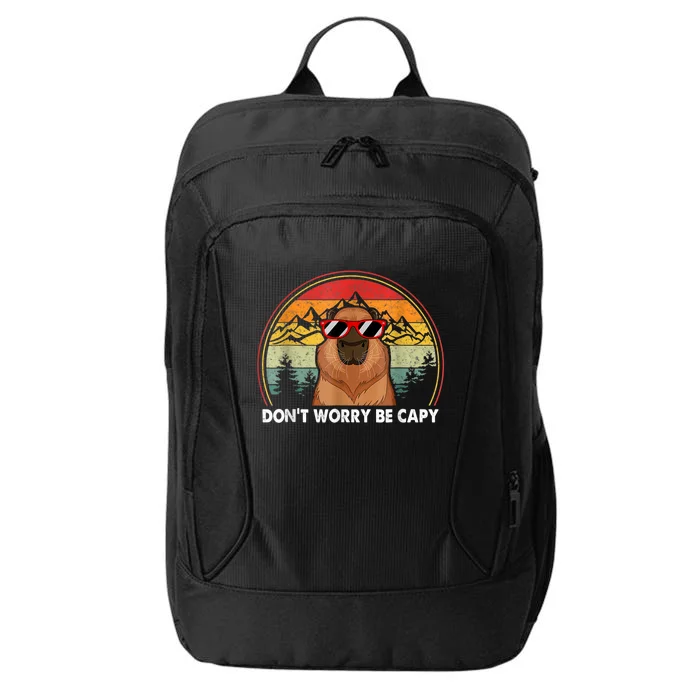 Retro Rodent Funny Capybara Dont Be Worry Be Capy City Backpack