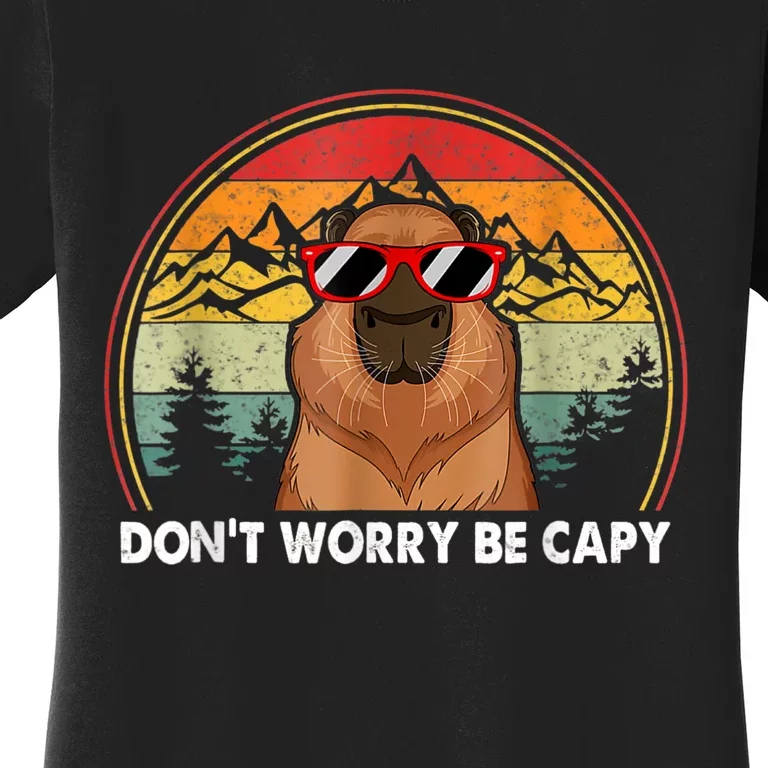 Retro Rodent Funny Capybara Dont Be Worry Be Capy Women's T-Shirt