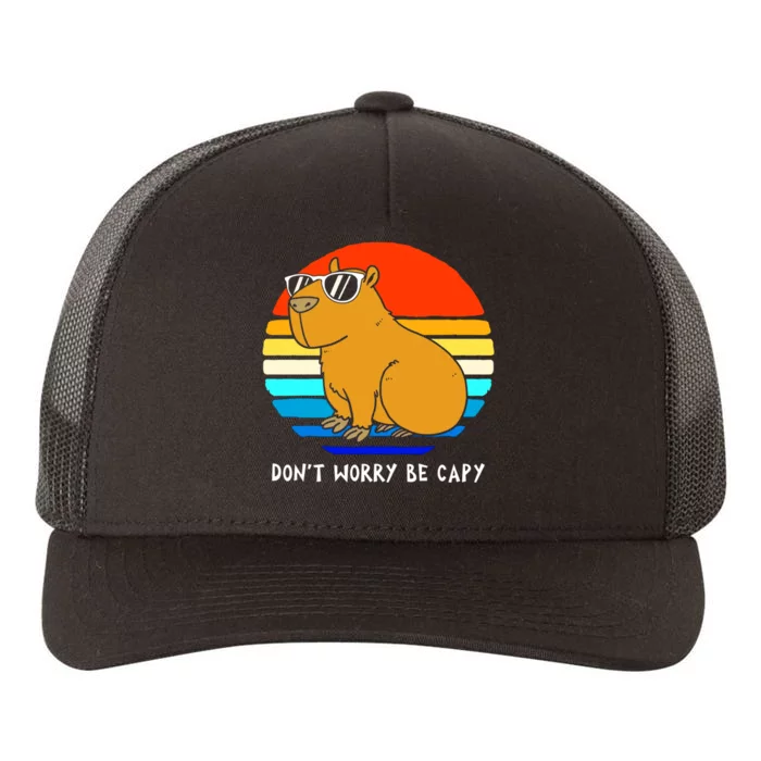 Retro Rodent Funny Capybara Dont Be Worry Be Capy Yupoong Adult 5-Panel Trucker Hat