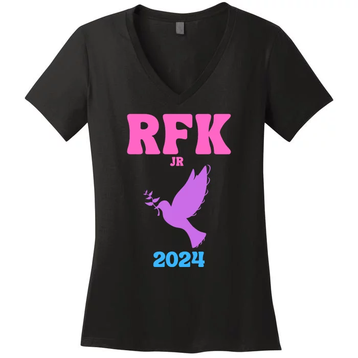 RFK Robert F Kennedy Jr For President 2024 Women's V-Neck T-Shirt