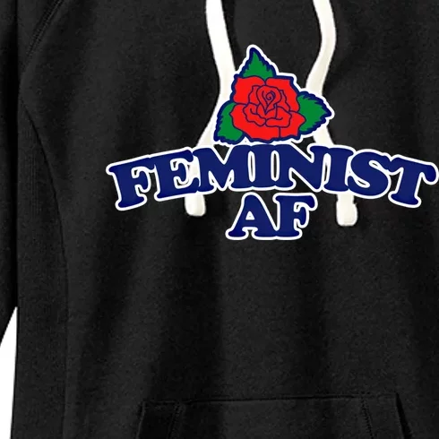 Retro Rose Feminist Af Gift Women's Fleece Hoodie