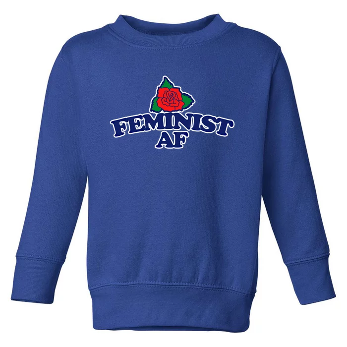 Retro Rose Feminist Af Gift Toddler Sweatshirt