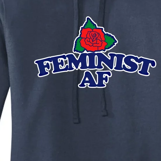 Retro Rose Feminist Af Gift Women's Pullover Hoodie