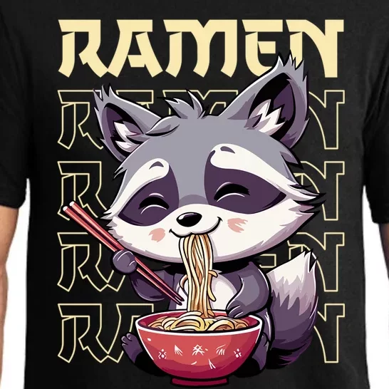 Ramen Raccoon Funny Gift Pajama Set