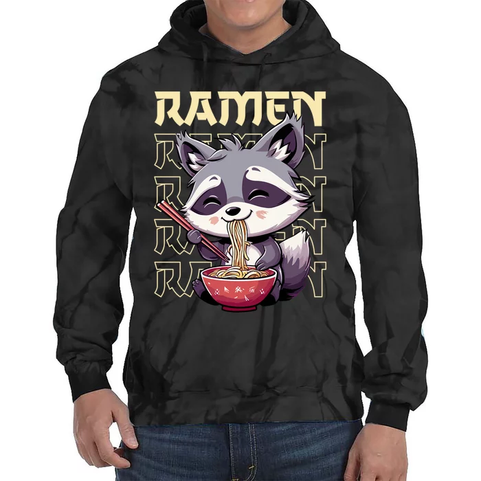 Ramen Raccoon Funny Gift Tie Dye Hoodie