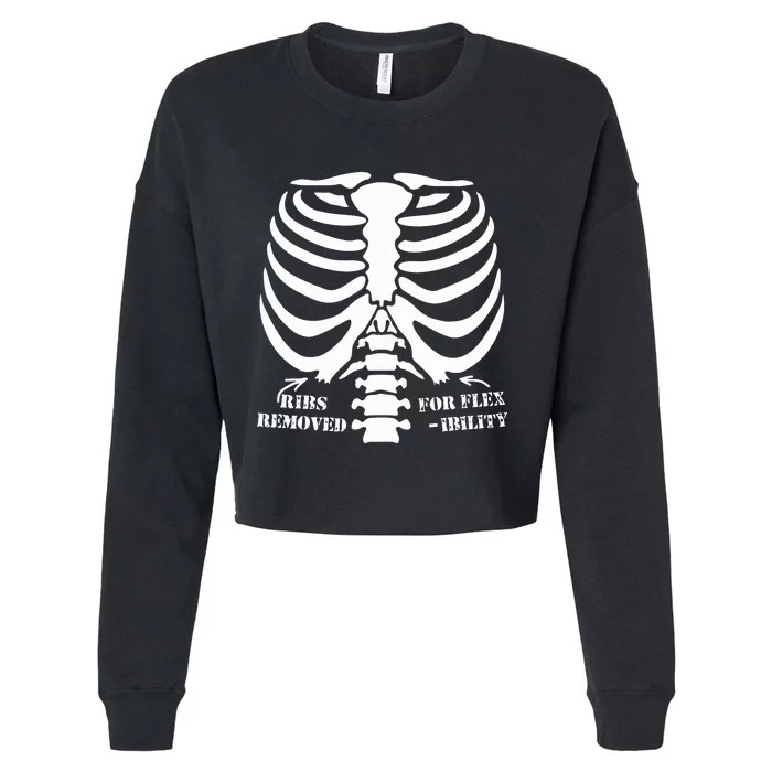 Ribs Removed For Flexibility Cropped Pullover Crew