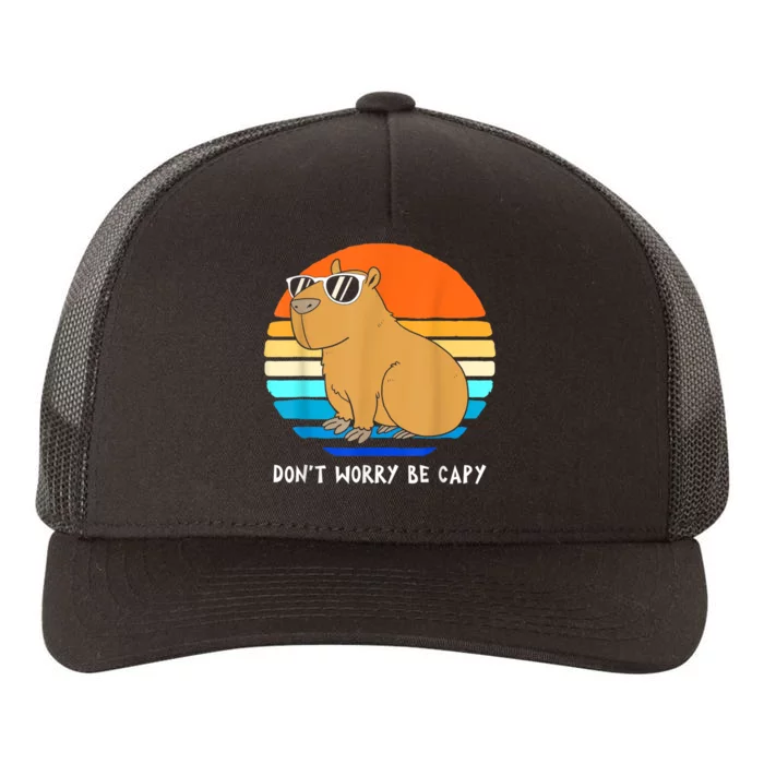 Retro Rodent Funny Capybara Dont Be Worry Be Capy Yupoong Adult 5-Panel Trucker Hat