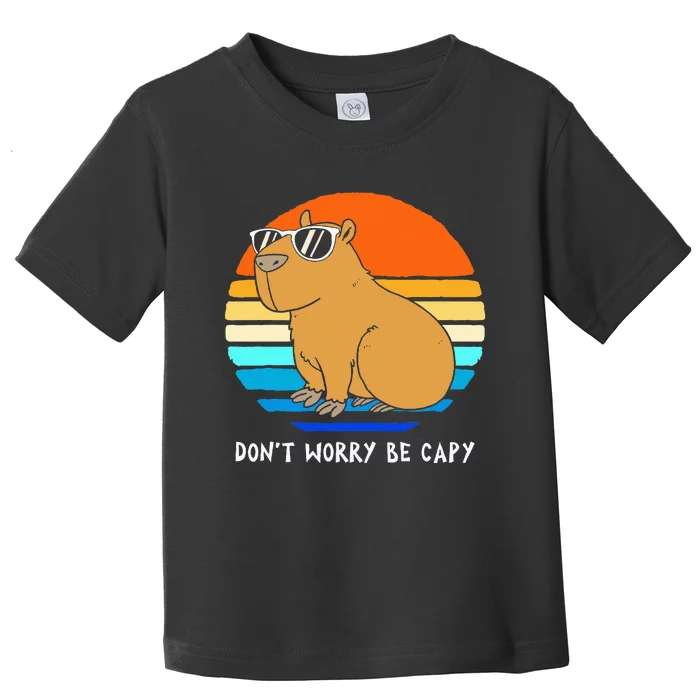 Retro Rodent Funny Capybara Dont Be Worry Be Capy Toddler T-Shirt