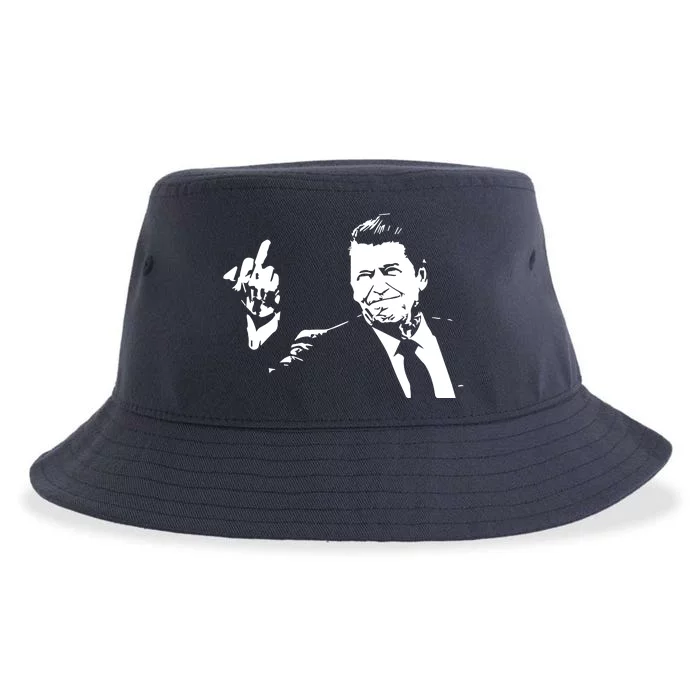 Ronald Reagan Flipping Sustainable Bucket Hat