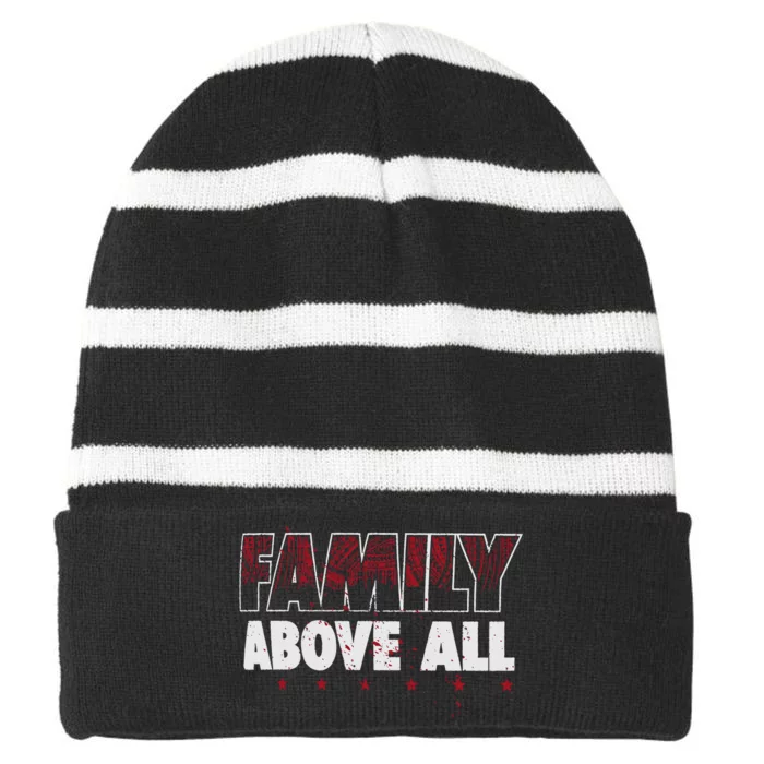 R.Oman Reigns Family Above All Striped Beanie with Solid Band