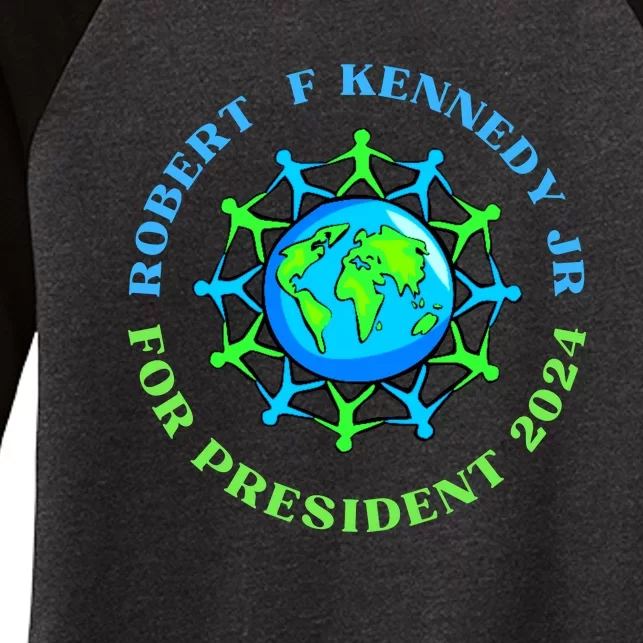 RFK Robert F Kennedy Jr For President 2024 Women's Tri-Blend 3/4-Sleeve Raglan Shirt