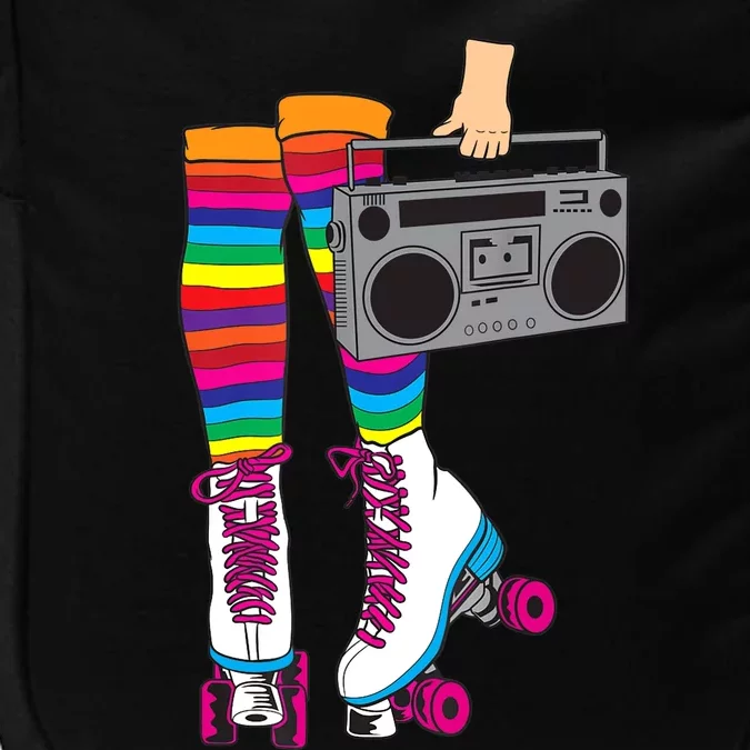 Retro Rollerskates Funny 80's Roller Disco Skating Girl Gift Impact Tech Backpack