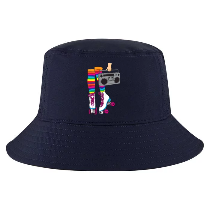 Retro Rollerskates Funny 80's Roller Disco Skating Girl Gift Cool Comfort Performance Bucket Hat