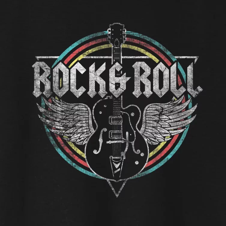 Rock & Roll Guitar Wings Music Women's Crop Top Tee