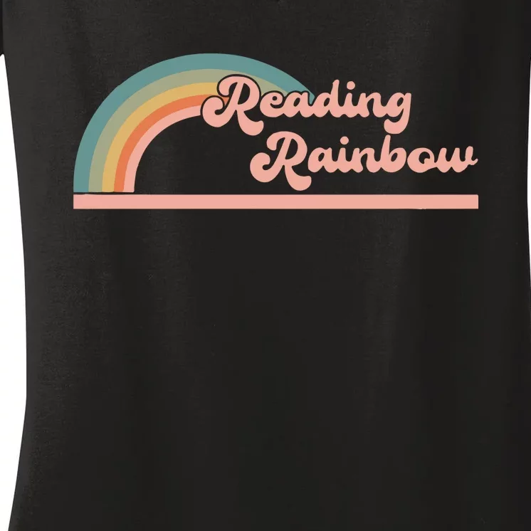 Reading Rainbow Gift For Book Lover Women's V-Neck T-Shirt