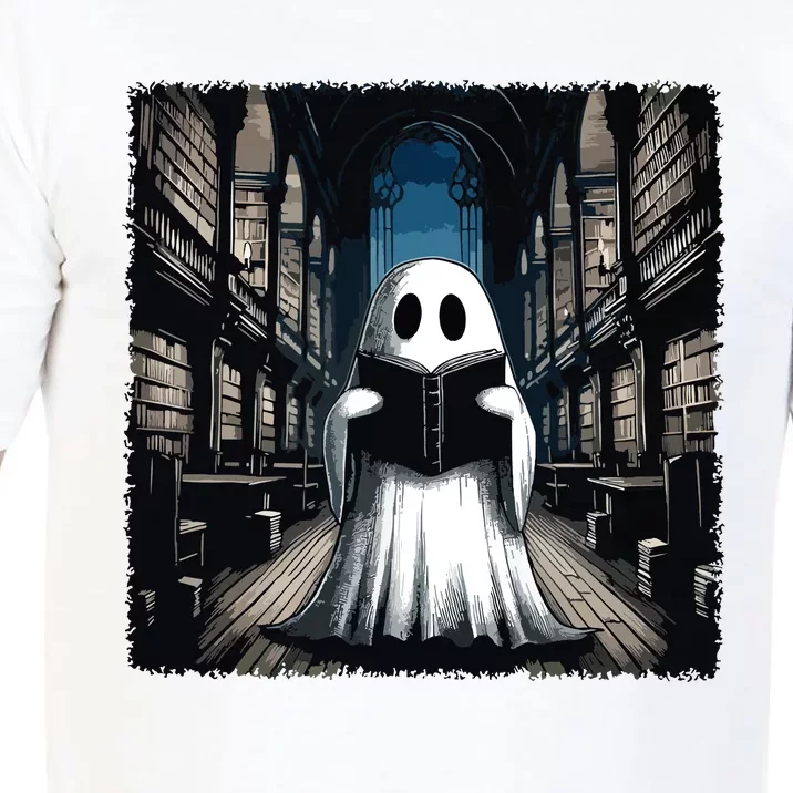 Retro Reading Ghost Library Halloween Librarian Book Lovers Comfort Colors T-Shirt