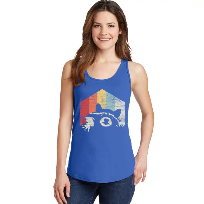 Retro Raccoon Gift Ladies Essential Tank