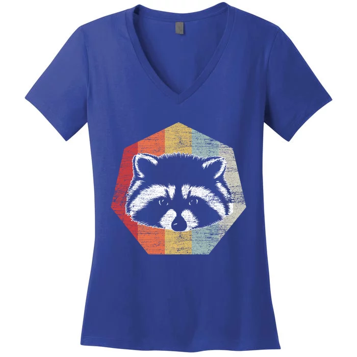 Retro Racoon Gift Raccoon Trash Panda Funny Gift Cool Gift Women's V-Neck T-Shirt