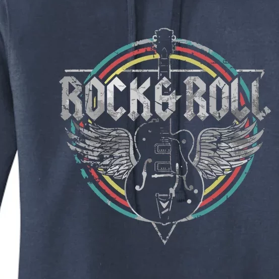 Rock Roll Guitar Wings Music Women's Pullover Hoodie