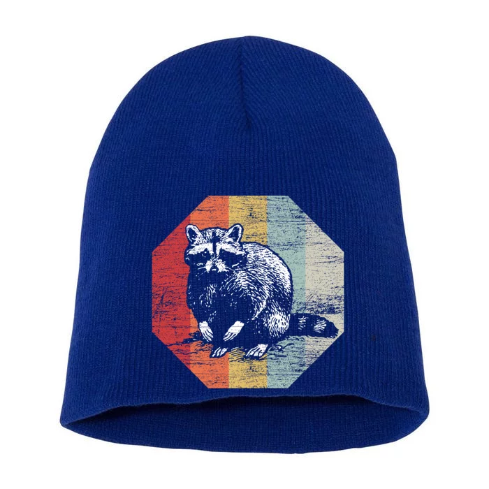 Retro Racoon Gift Trash Panda Raccoon Short Acrylic Beanie