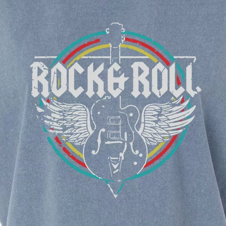 Rock Roll Guitar Wings Music Garment-Dyed Women's Muscle Tee