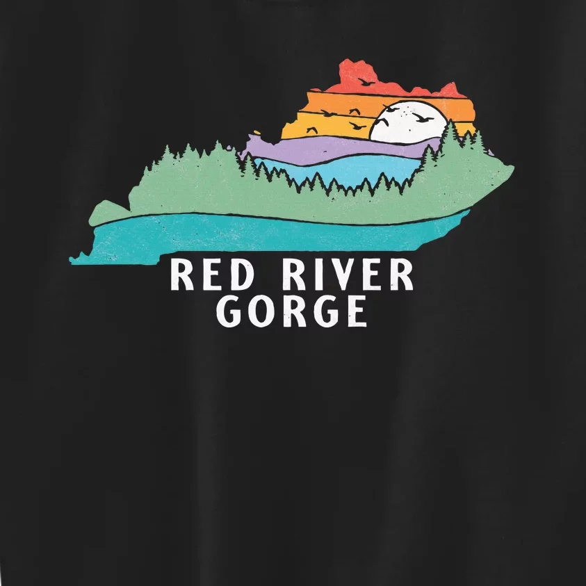 Red River Gorge Kentucky Outdoors State Nature Retro Kids Sweatshirt