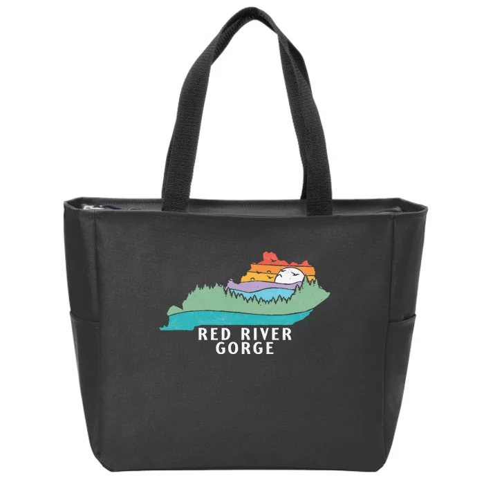 Red River Gorge Kentucky Outdoors State Nature Retro Zip Tote Bag